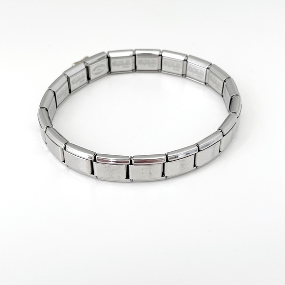 Italian Starter Charm Bracelet With Gold Dog Charm | Stretch Bracelet - Picture 2 of 4